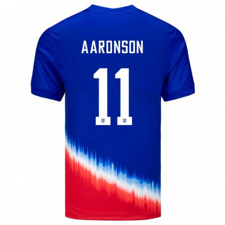 Kandiny Enfant Maillot États-Unis Brenden Aaronson #11 Bleu Tenues Extérieur 24-26 T-Shirt
