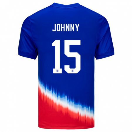 Kandiny Enfant Maillot États-Unis Johnny #15 Bleu Tenues Extérieur 24-26 T-Shirt