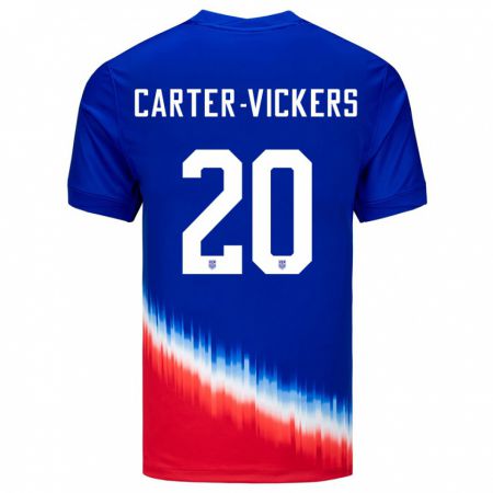 Kandiny Enfant Maillot États-Unis Cameron Carter-Vickers #20 Bleu Tenues Extérieur 24-26 T-Shirt