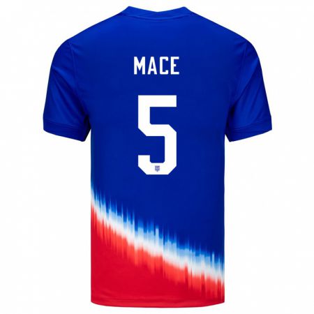 Kandiny Enfant Maillot États-Unis Hailie Mace #5 Bleu Tenues Extérieur 24-26 T-Shirt
