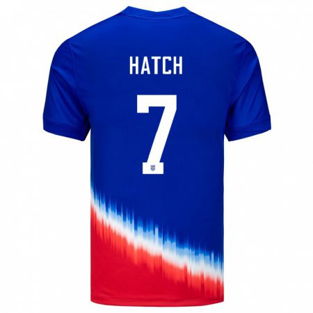 Kandiny Enfant Maillot États-Unis Ashley Hatch #7 Bleu Tenues Extérieur 24-26 T-Shirt