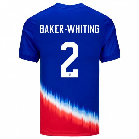Kandiny Enfant Maillot États-Unis Reed Baker Whiting #2 Bleu Tenues Extérieur 24-26 T-Shirt