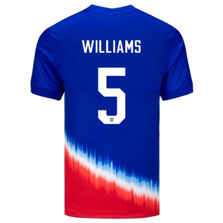 Kandiny Enfant Maillot États-Unis Thomas Williams #5 Bleu Tenues Extérieur 24-26 T-Shirt