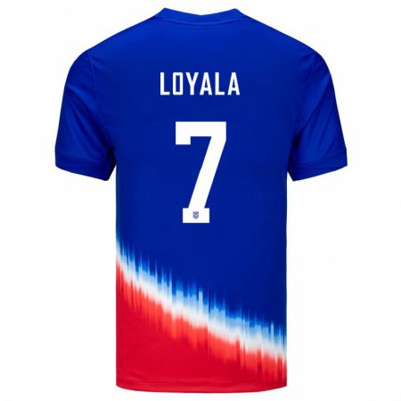 Kandiny Enfant Maillot États-Unis Favian Loyala #7 Bleu Tenues Extérieur 24-26 T-Shirt