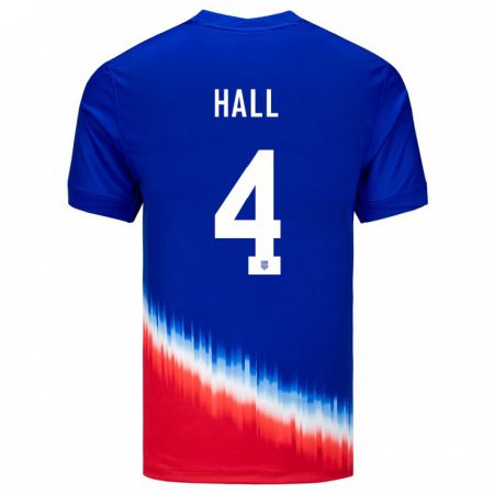 Kandiny Enfant Maillot États-Unis Tyler Hall #4 Bleu Tenues Extérieur 24-26 T-Shirt