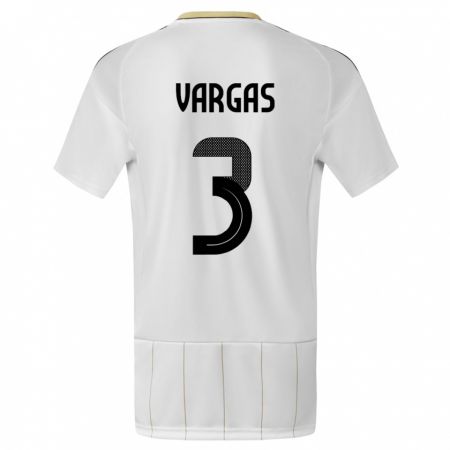 Kandiny Enfant Maillot Costa Rica Juan Pablo Vargas #3 Blanc Tenues Extérieur 24-26 T-Shirt