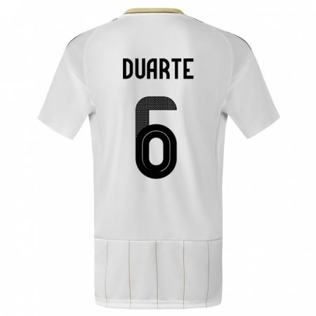 Kandiny Enfant Maillot Costa Rica Oscar Duarte #6 Blanc Tenues Extérieur 24-26 T-Shirt
