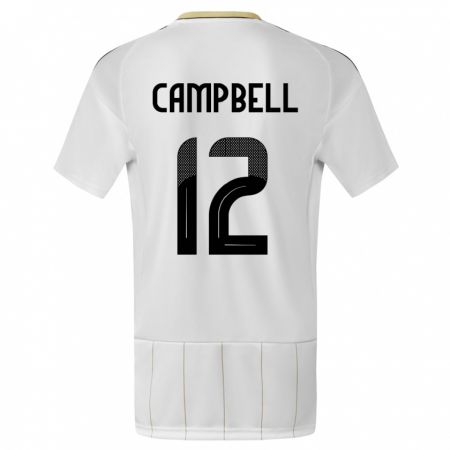 Kandiny Enfant Maillot Costa Rica Joel Campbell #12 Blanc Tenues Extérieur 24-26 T-Shirt