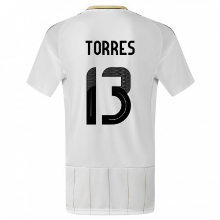 Kandiny Enfant Maillot Costa Rica Gerson Torres #13 Blanc Tenues Extérieur 24-26 T-Shirt