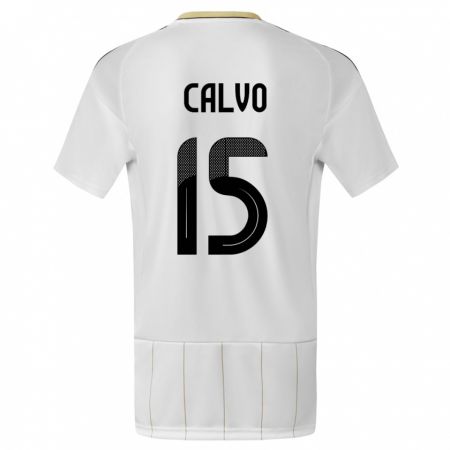 Kandiny Enfant Maillot Costa Rica Francisco Calvo #15 Blanc Tenues Extérieur 24-26 T-Shirt