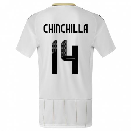 Kandiny Enfant Maillot Costa Rica Priscila Chinchilla #14 Blanc Tenues Extérieur 24-26 T-Shirt