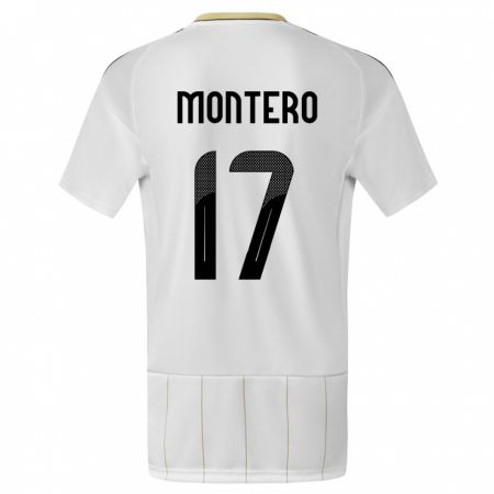 Kandiny Enfant Maillot Costa Rica Michelle Montero #17 Blanc Tenues Extérieur 24-26 T-Shirt