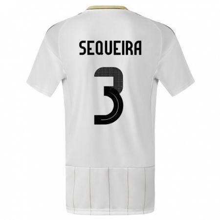 Kandiny Enfant Maillot Costa Rica Douglas Sequeira #3 Blanc Tenues Extérieur 24-26 T-Shirt