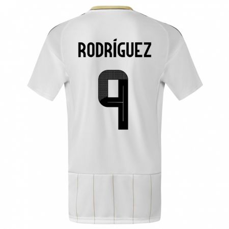 Kandiny Enfant Maillot Costa Rica Doryan Rodriguez #9 Blanc Tenues Extérieur 24-26 T-Shirt