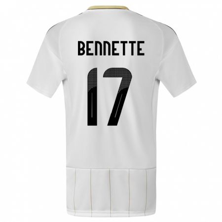 Kandiny Enfant Maillot Costa Rica Jewison Bennette #17 Blanc Tenues Extérieur 24-26 T-Shirt