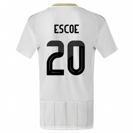 Kandiny Enfant Maillot Costa Rica Enyel Escoe #20 Blanc Tenues Extérieur 24-26 T-Shirt