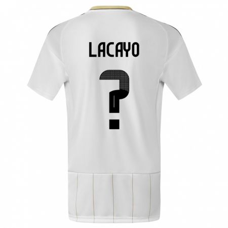 Kandiny Enfant Maillot Costa Rica Marcelo Lacayo #0 Blanc Tenues Extérieur 24-26 T-Shirt