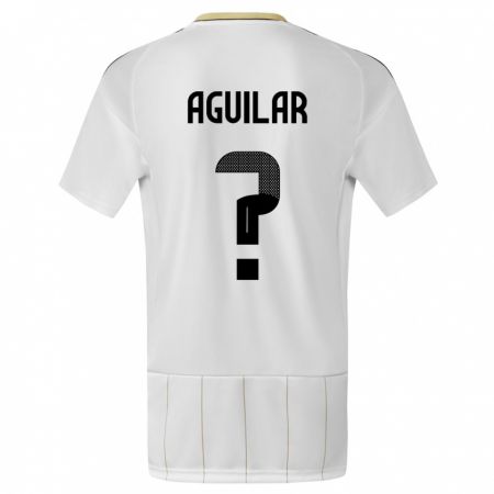 Kandiny Enfant Maillot Costa Rica Deylan Aguilar #0 Blanc Tenues Extérieur 24-26 T-Shirt