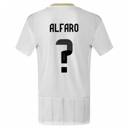 Kandiny Enfant Maillot Costa Rica Juan Alfaro #0 Blanc Tenues Extérieur 24-26 T-Shirt