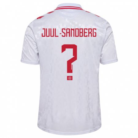 Kandiny Enfant Maillot Danemark Nikolaj Juul-Sandberg #0 Blanc Tenues Extérieur 24-26 T-Shirt