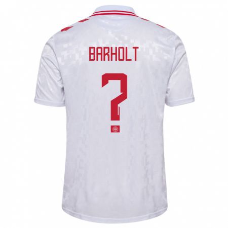 Kandiny Enfant Maillot Danemark Noah Barholt #0 Blanc Tenues Extérieur 24-26 T-Shirt