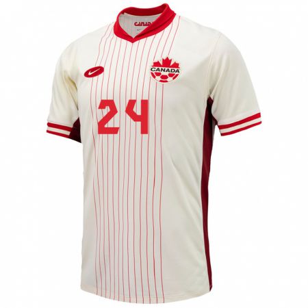 Kandiny Enfant Maillot Canada Evelyne Viens #24 Blanc Tenues Extérieur 24-26 T-Shirt