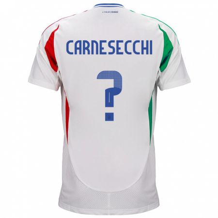 Kandiny Enfant Maillot Italie Marco Carnesecchi #0 Blanc Tenues Extérieur 24-26 T-Shirt
