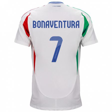 Kandiny Enfant Maillot Italie Giacomo Bonaventura #7 Blanc Tenues Extérieur 24-26 T-Shirt