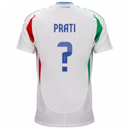 Kandiny Enfant Maillot Italie Matteo Prati #0 Blanc Tenues Extérieur 24-26 T-Shirt
