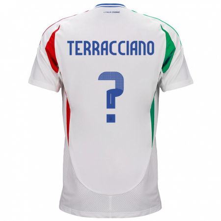 Kandiny Enfant Maillot Italie Filippo Terracciano #0 Blanc Tenues Extérieur 24-26 T-Shirt