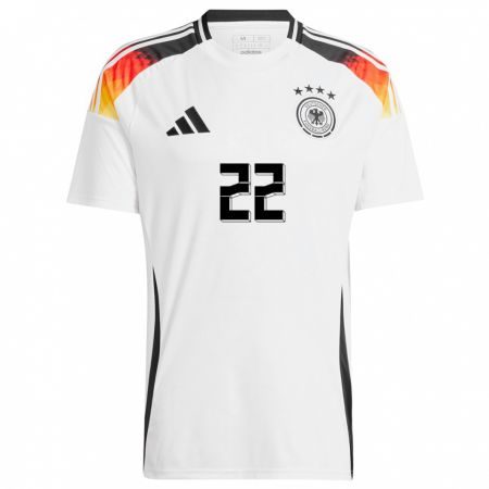 Kandiny Homme Maillot Allemagne Maria Luisa Grohs #22 Blanc Tenues Domicile 24-26 T-Shirt