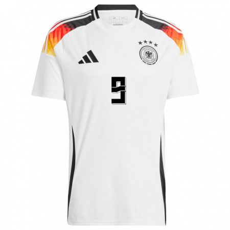 Kandiny Homme Maillot Allemagne Stefano Marino #9 Blanc Tenues Domicile 24-26 T-Shirt