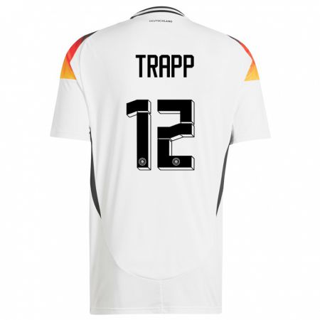 Kandiny Homme Maillot Allemagne Kevin Trapp #12 Blanc Tenues Domicile 24-26 T-Shirt