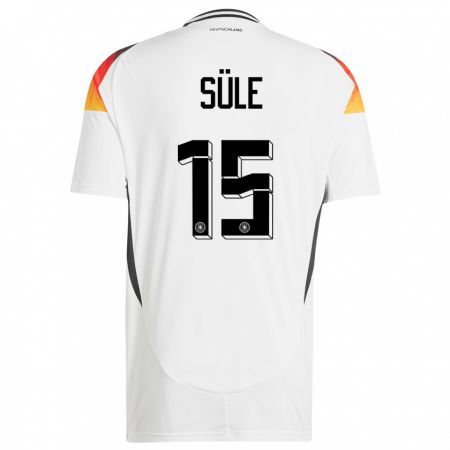 Kandiny Homme Maillot Allemagne Niklas Sule #15 Blanc Tenues Domicile 24-26 T-Shirt