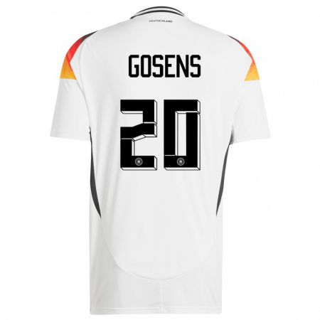 Kandiny Homme Maillot Allemagne Robin Gosens #20 Blanc Tenues Domicile 24-26 T-Shirt