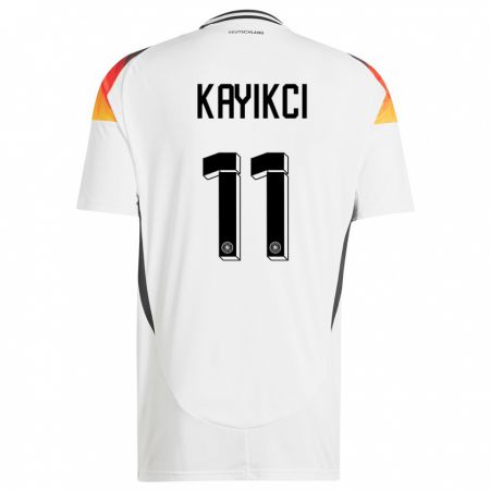 Kandiny Homme Maillot Allemagne Hasret Kayikci #11 Blanc Tenues Domicile 24-26 T-Shirt