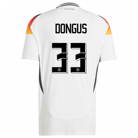 Kandiny Homme Maillot Allemagne Fabienne Dongus #33 Blanc Tenues Domicile 24-26 T-Shirt