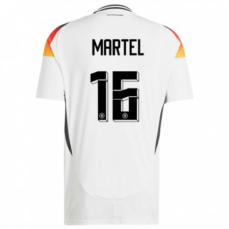 Kandiny Homme Maillot Allemagne Eric Martel #16 Blanc Tenues Domicile 24-26 T-Shirt