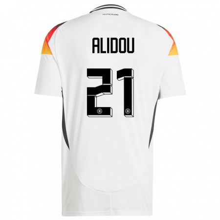 Kandiny Homme Maillot Allemagne Faride Alidou #21 Blanc Tenues Domicile 24-26 T-Shirt