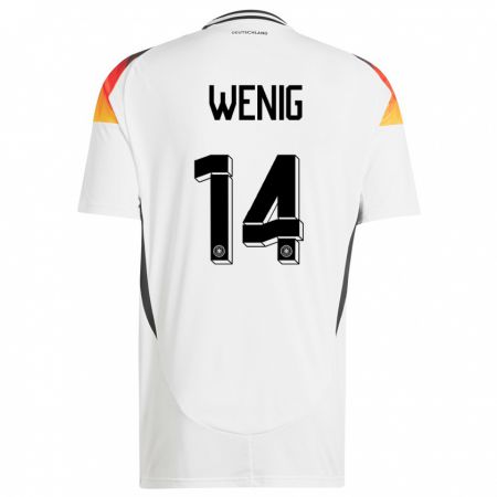 Kandiny Homme Maillot Allemagne Marcel Wenig #14 Blanc Tenues Domicile 24-26 T-Shirt