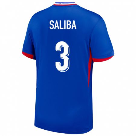 Kandiny Homme Maillot France William Saliba #3 Bleu Tenues Domicile 24-26 T-Shirt