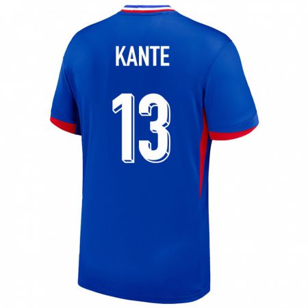 Kandiny Homme Maillot France N Golo Kante #13 Bleu Tenues Domicile 24-26 T-Shirt