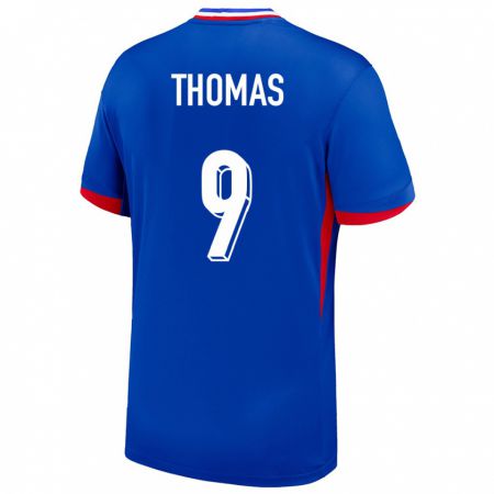 Kandiny Homme Maillot France Lindsey Thomas #9 Bleu Tenues Domicile 24-26 T-Shirt