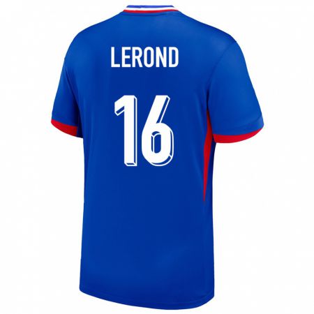 Kandiny Homme Maillot France Justine Lerond #16 Bleu Tenues Domicile 24-26 T-Shirt