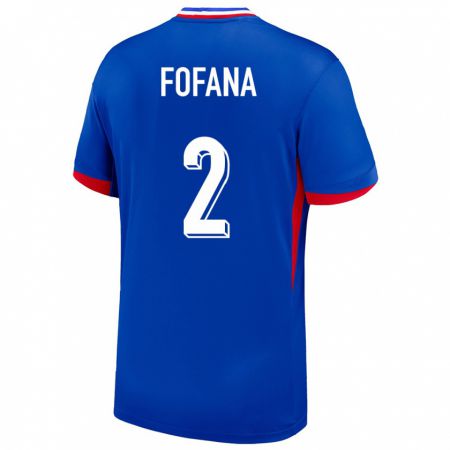 Kandiny Homme Maillot France Wesley Fofana #2 Bleu Tenues Domicile 24-26 T-Shirt