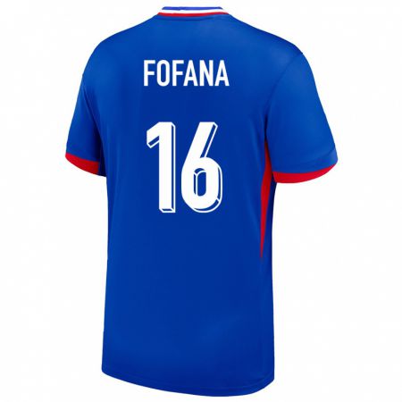 Kandiny Homme Maillot France Yahia Fofana #16 Bleu Tenues Domicile 24-26 T-Shirt