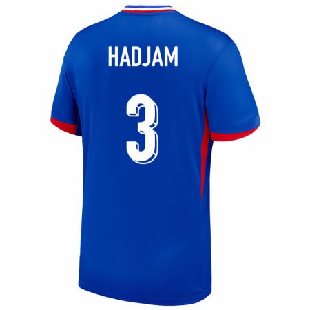 Kandiny Homme Maillot France Jaouen Hadjam #3 Bleu Tenues Domicile 24-26 T-Shirt
