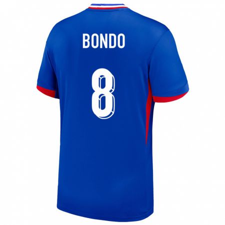 Kandiny Homme Maillot France Warren Bondo #8 Bleu Tenues Domicile 24-26 T-Shirt