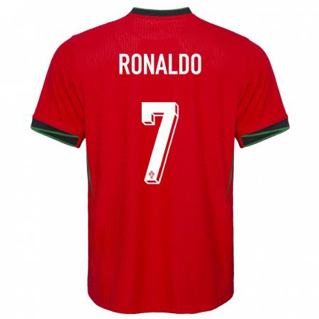 Kandiny Homme Maillot Portugal Cristiano Ronaldo #7 Rouge Tenues Domicile 24-26 T-Shirt
