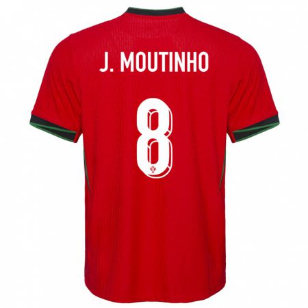 Kandiny Homme Maillot Portugal Joao Moutinho #8 Rouge Tenues Domicile 24-26 T-Shirt